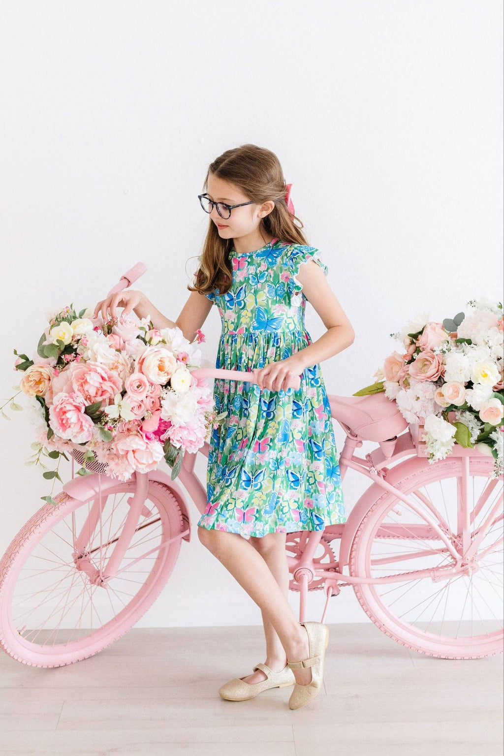 Watercolor Butterflies Flutter Sleeve Twirl Dress (Last One!)