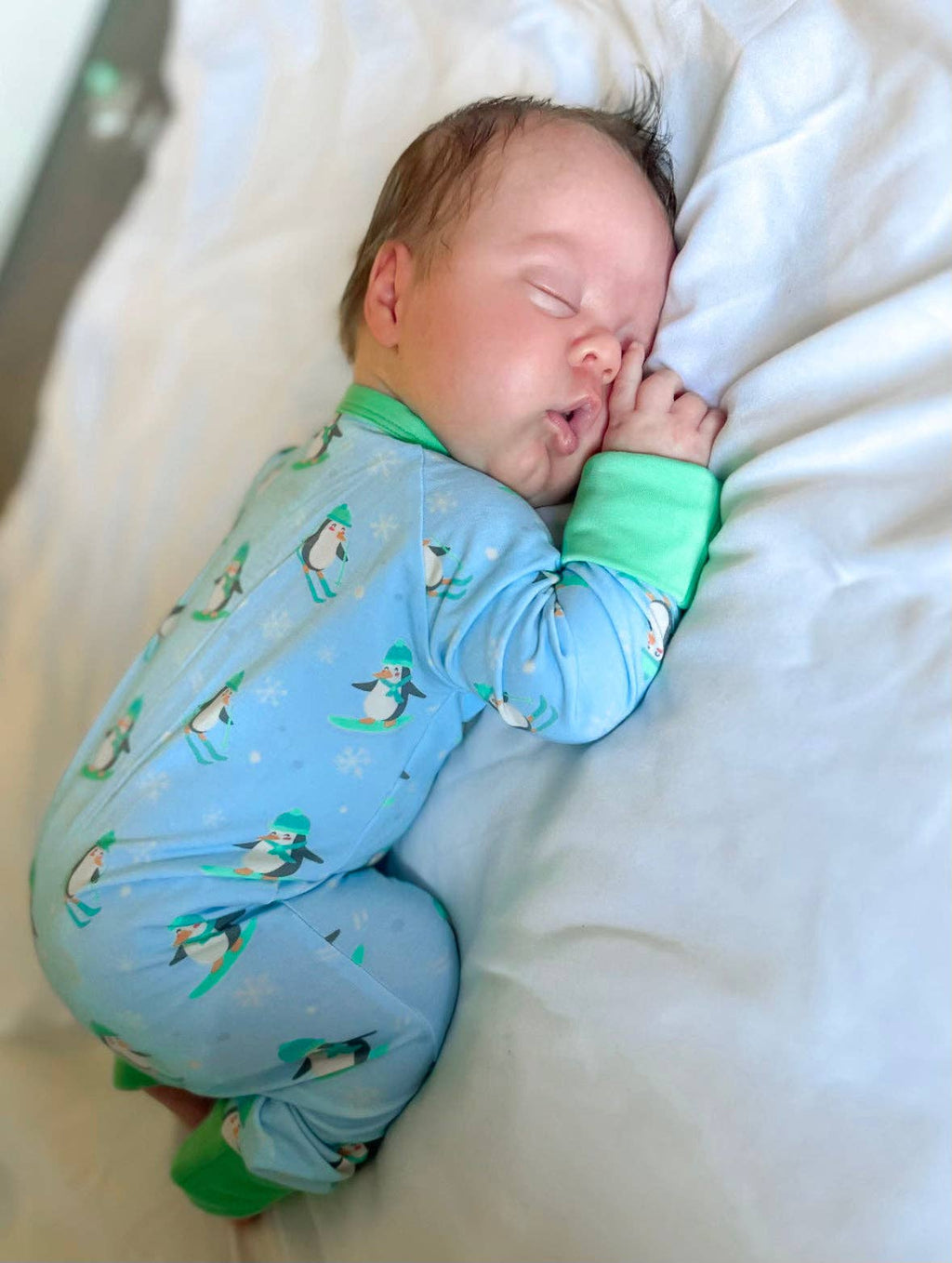 Penguins on Skis Baby Zippered Romper