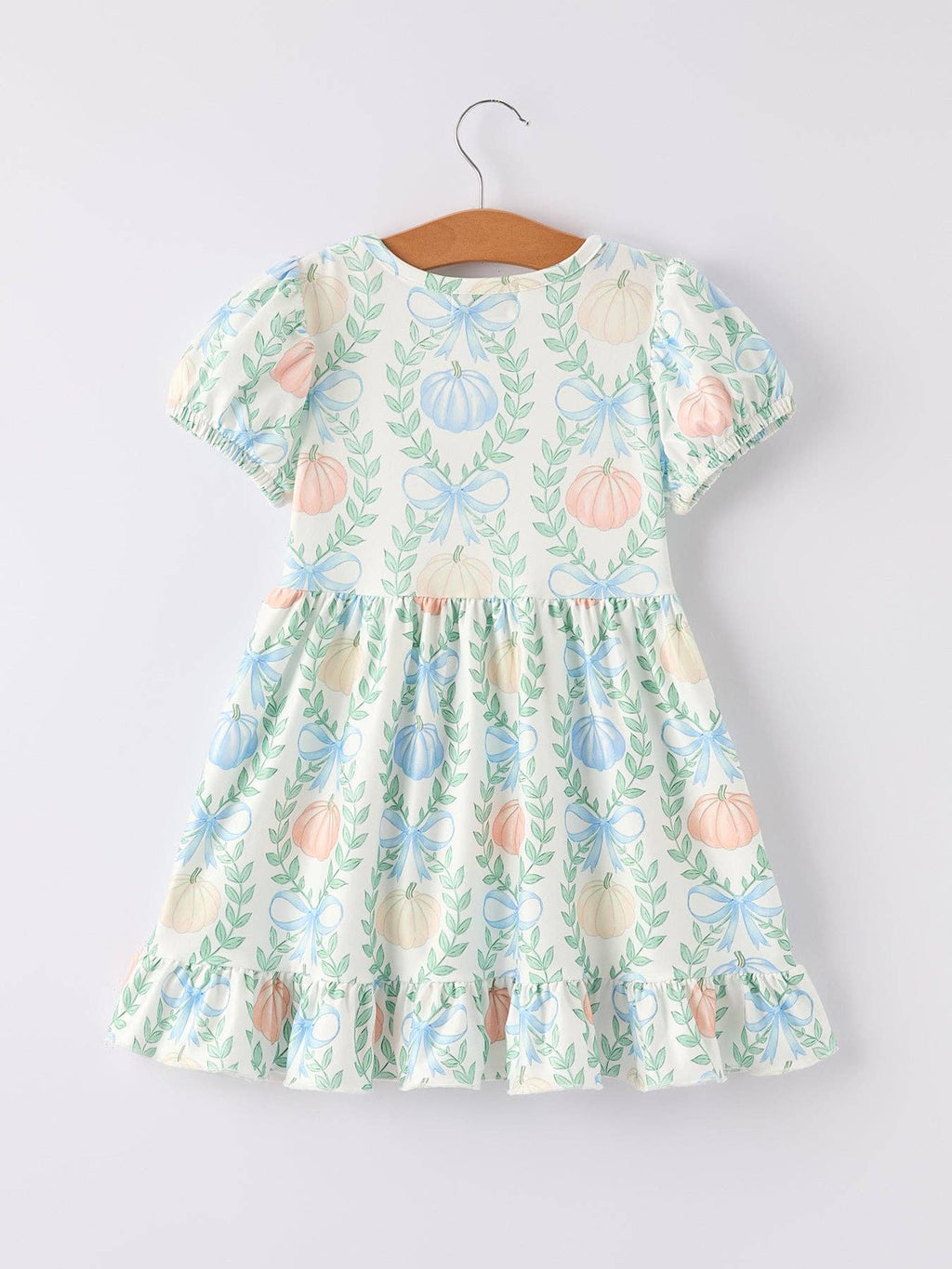 Pumpkins, Vines & Bows Printed Girls Dress
