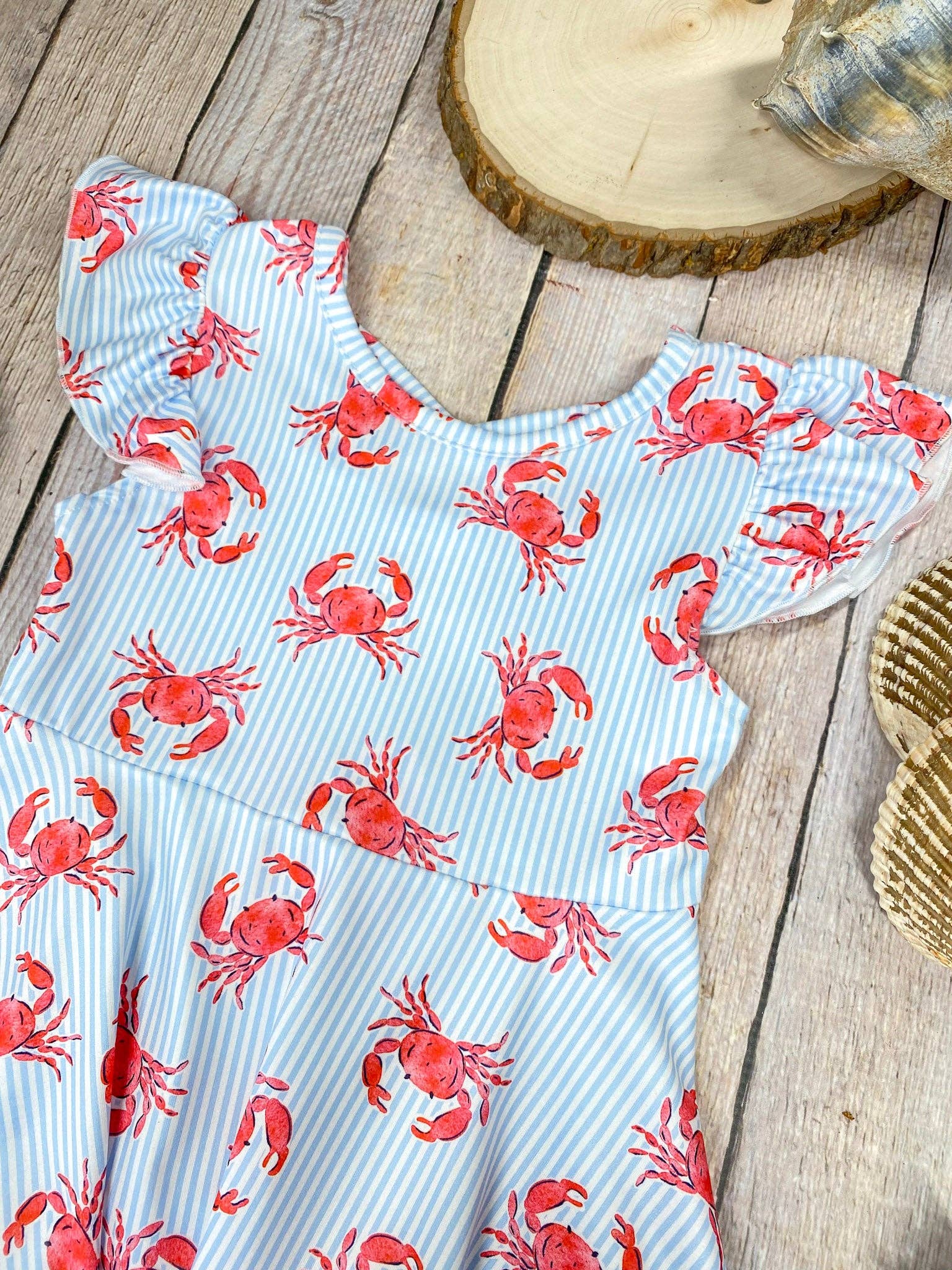 Coastal Crab Flutter Dress