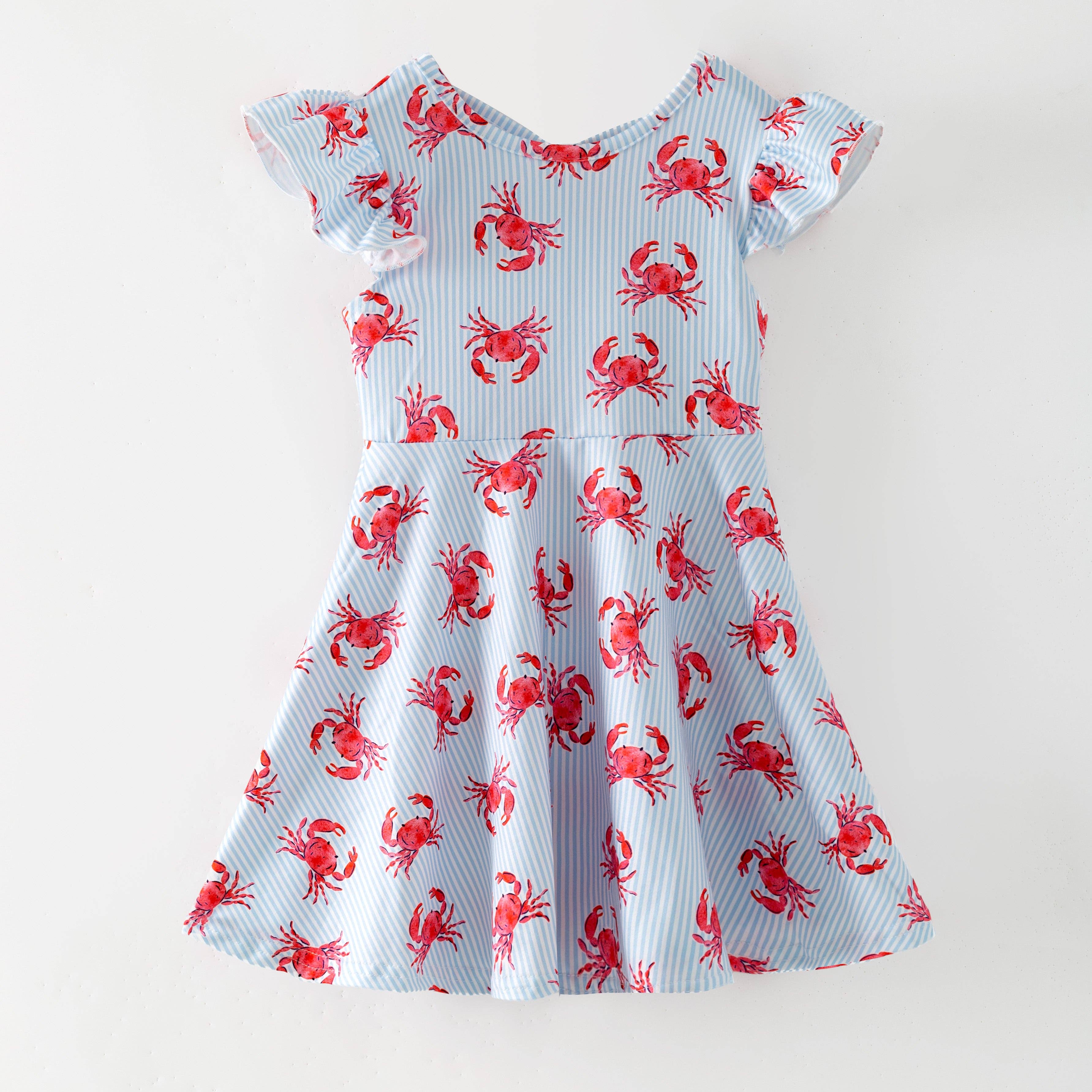 Coastal Crab Flutter Dress