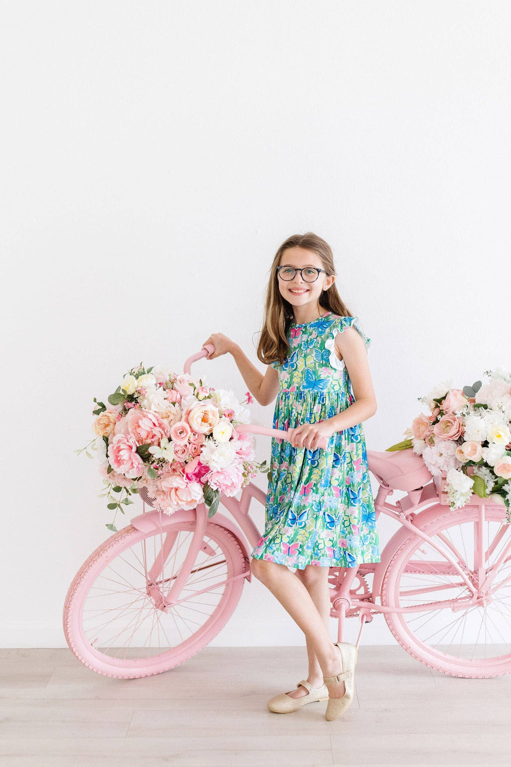 Watercolor Butterflies Flutter Sleeve Twirl Dress (Last One!)