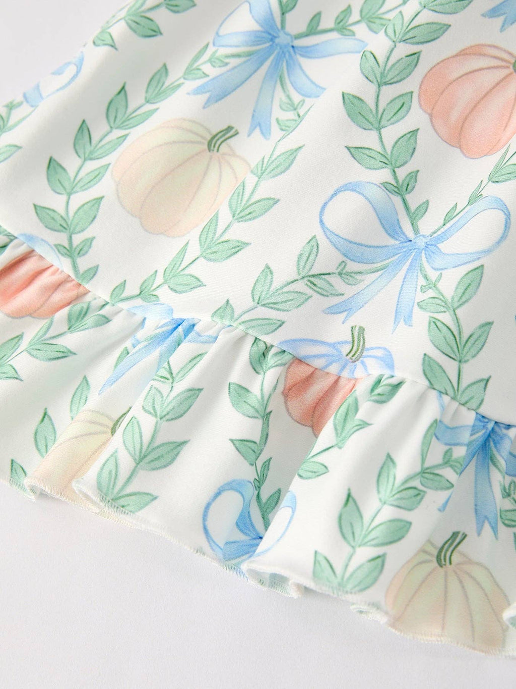Pumpkins, Vines & Bows Printed Girls Dress