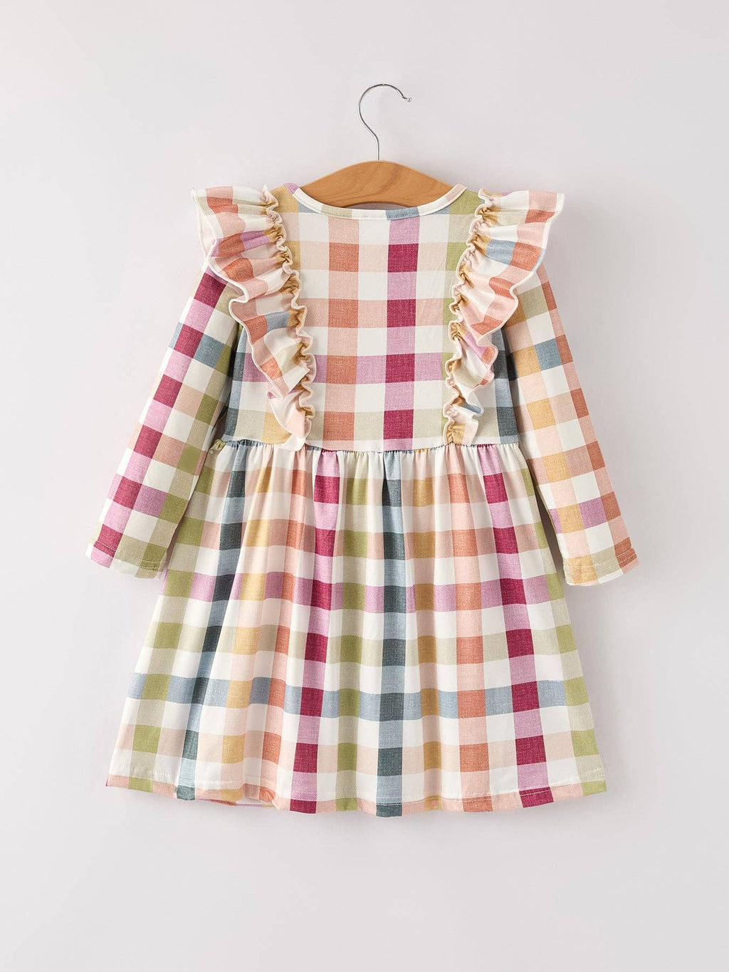 Fall/Thanksgiving Plaid Long Sleeve Girls Dress