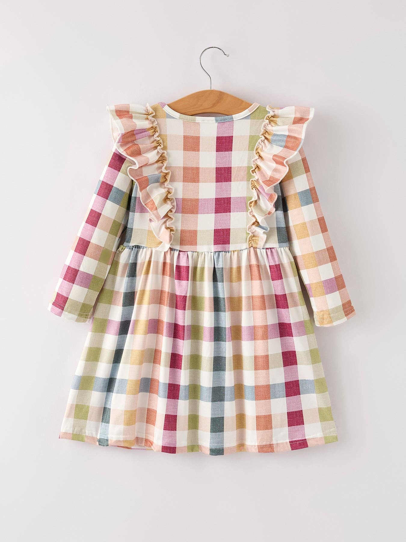 Fall/Thanksgiving Plaid Long Sleeve Girls Dress