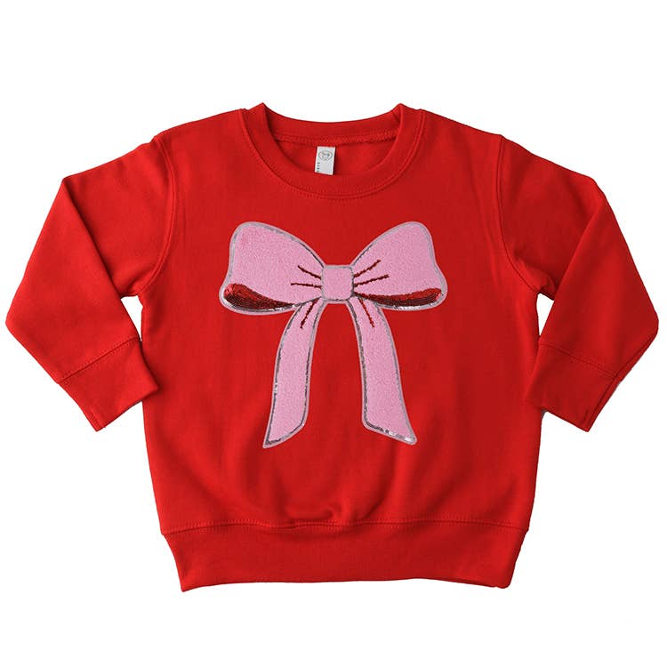 Girl's Chenille Bow Sweatshirt