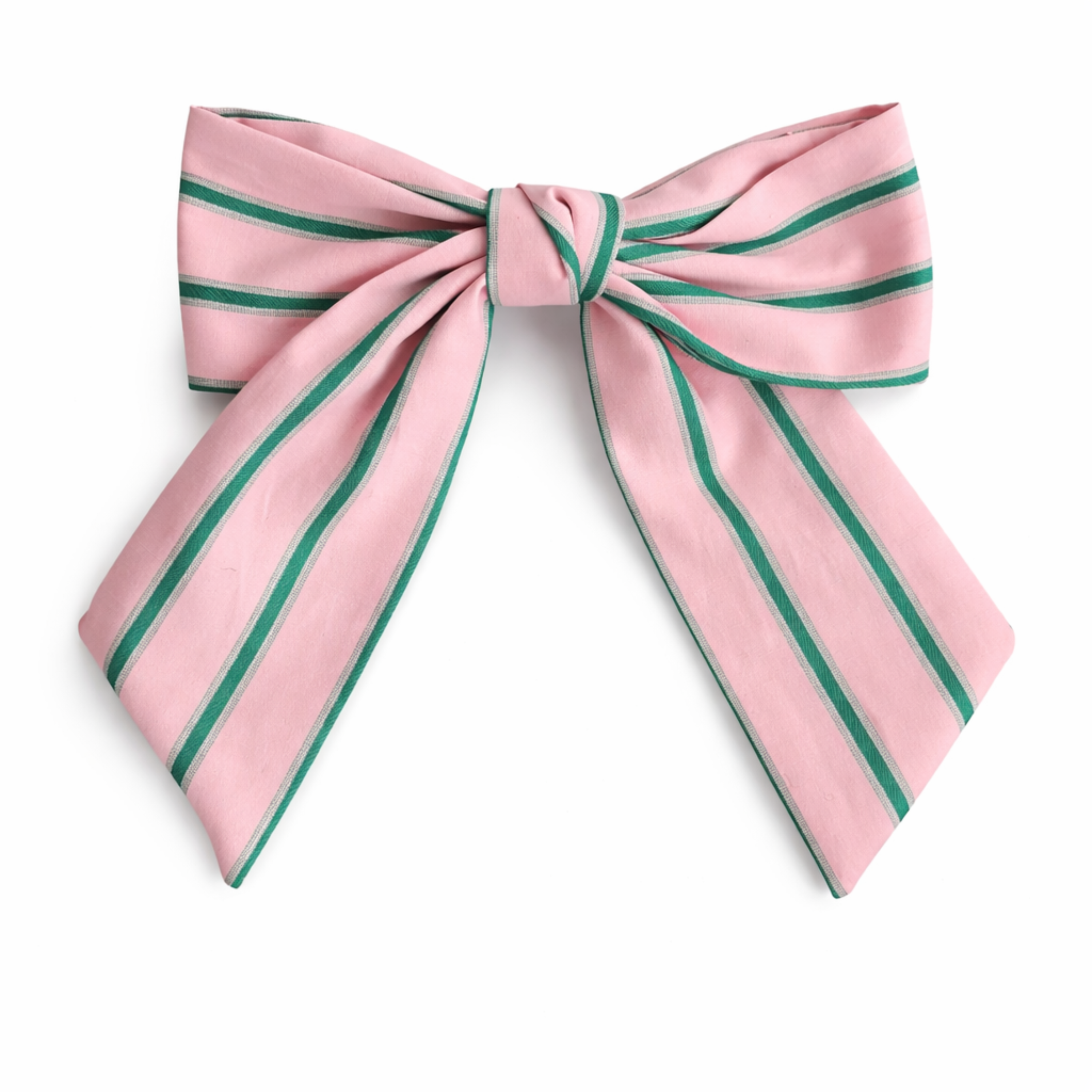 Preppy Striped Ribbon Bow Hair Clip