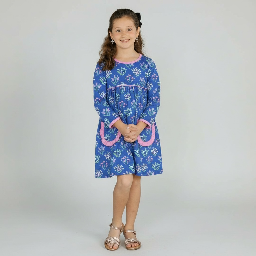 Blue Garden Shift Dress