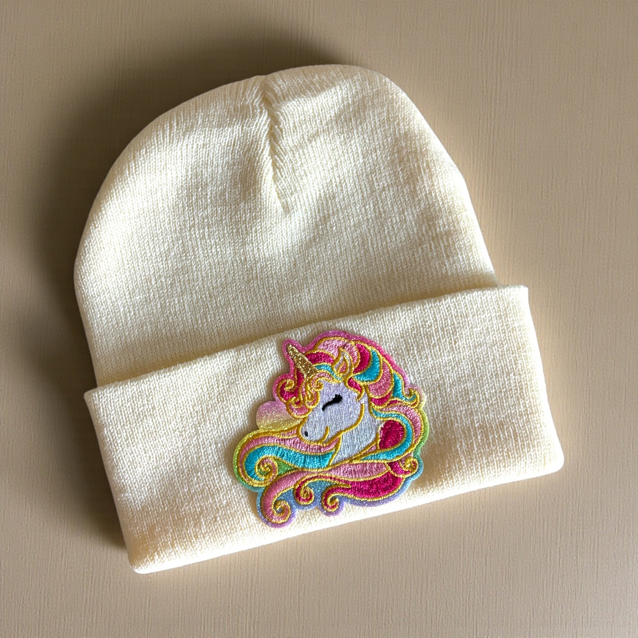 Girl’s Unicorn Patch Beanie