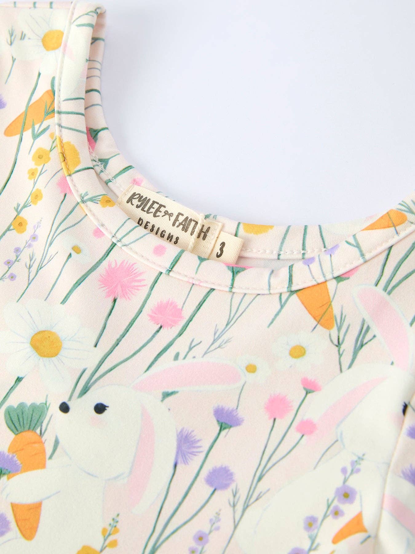 Spring Flowers & Bunnies Girl's Dress