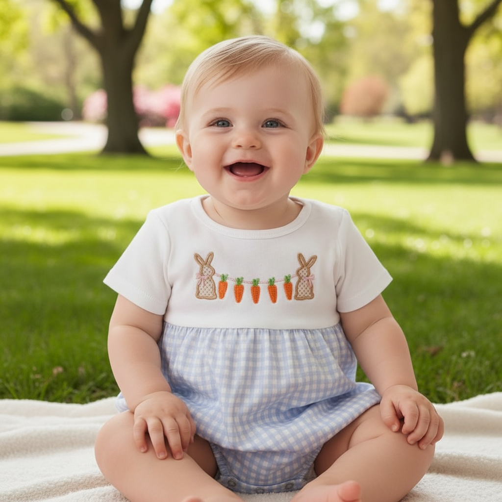 Boy's Bunny & Carrots Garland Bubble