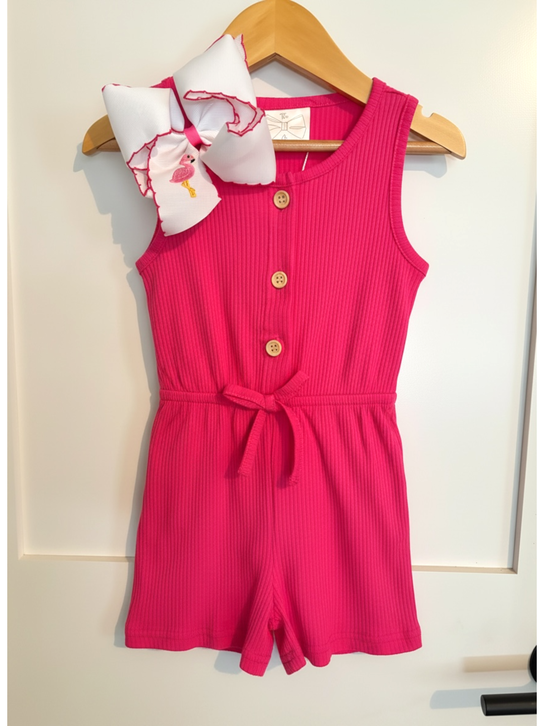 Hot Pink Cotton Romper