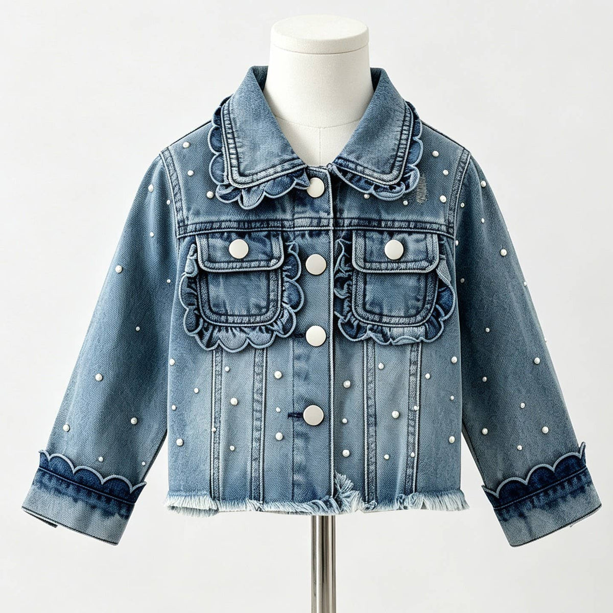 Scallop Pearl Jean Jacket