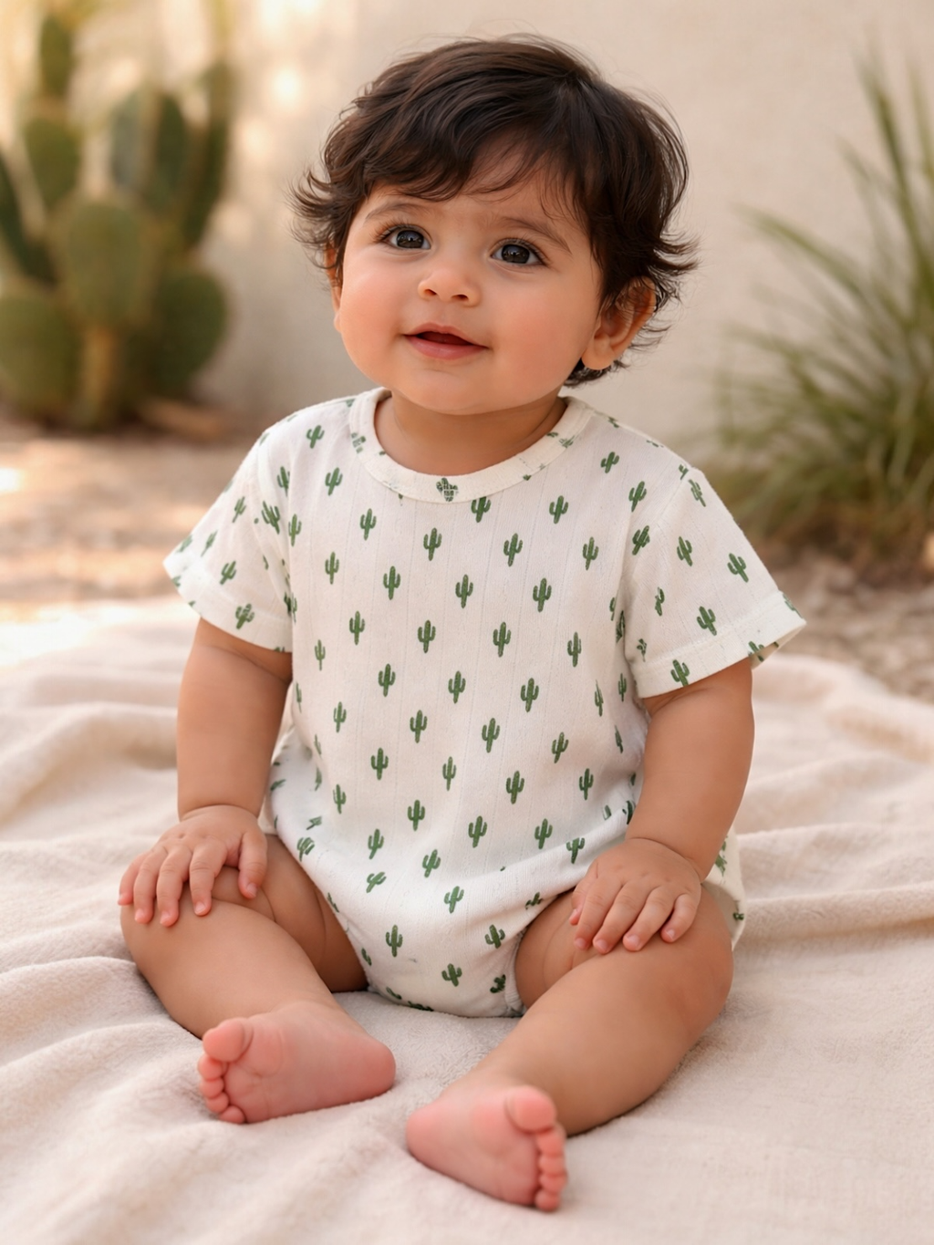 Organic Cotton T-Shirt Bubble- Cactus Print