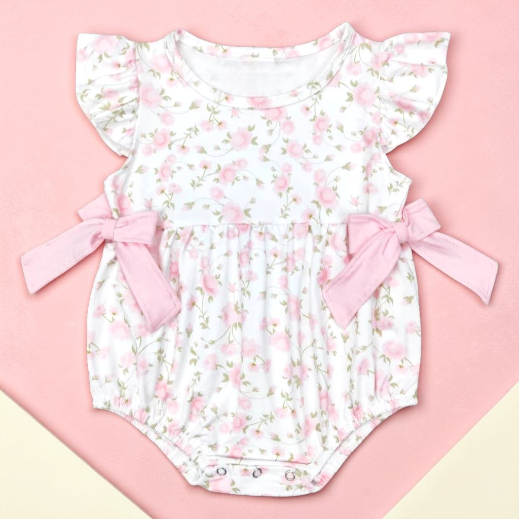 Baby Girl's Pink Rose Bubble