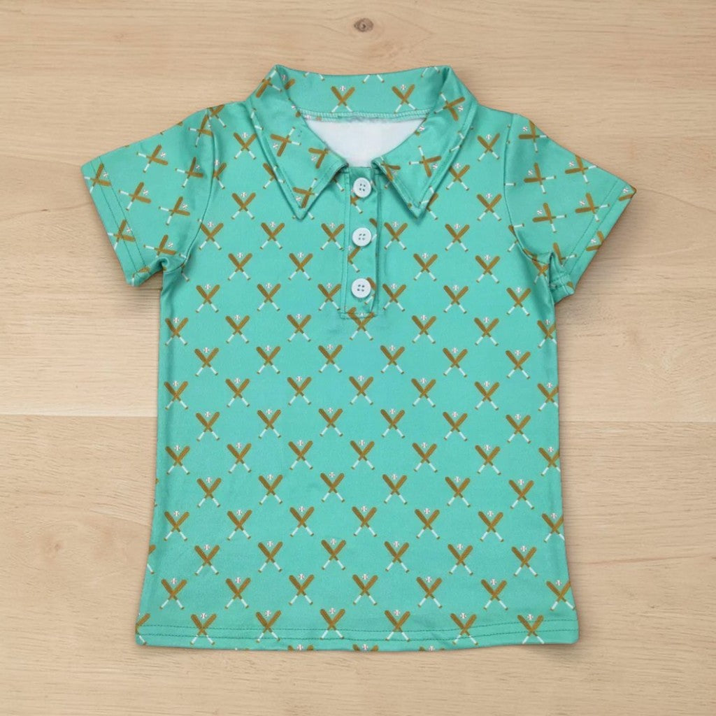 Baseball Bats Boy's Stretch Polo