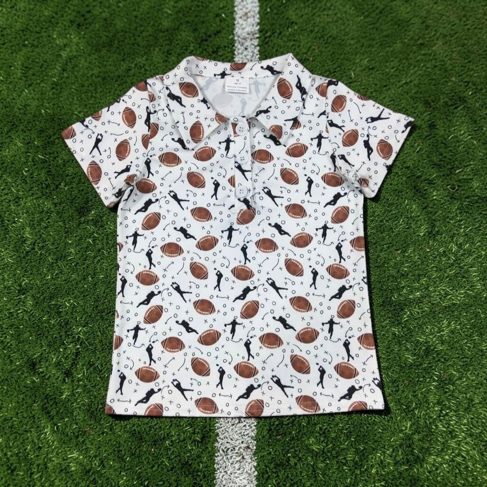 Boy's Stretch Football Print Polo (Coming Soon!)