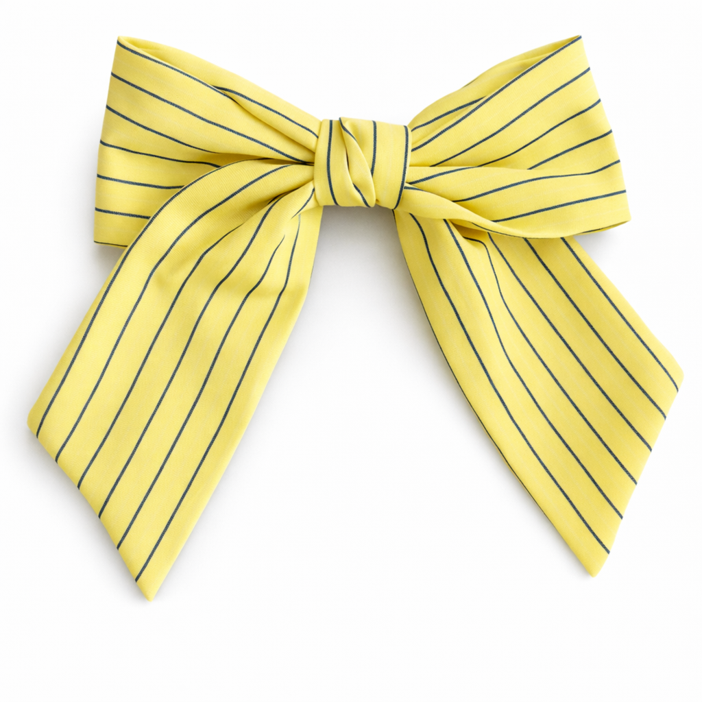 Preppy Striped Ribbon Bow Hair Clip
