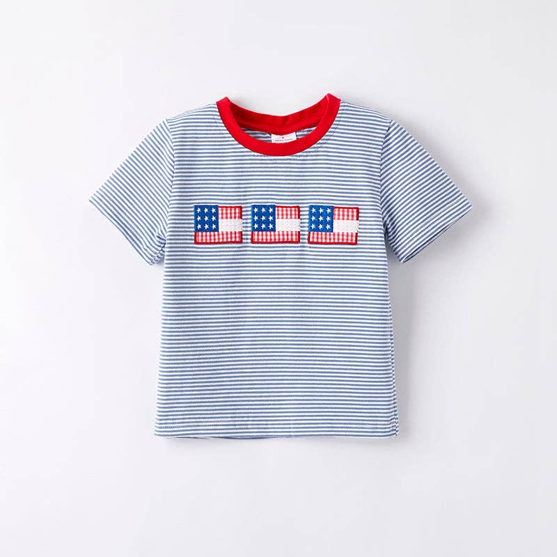 Boy's Flag Embroidered T-Shirt