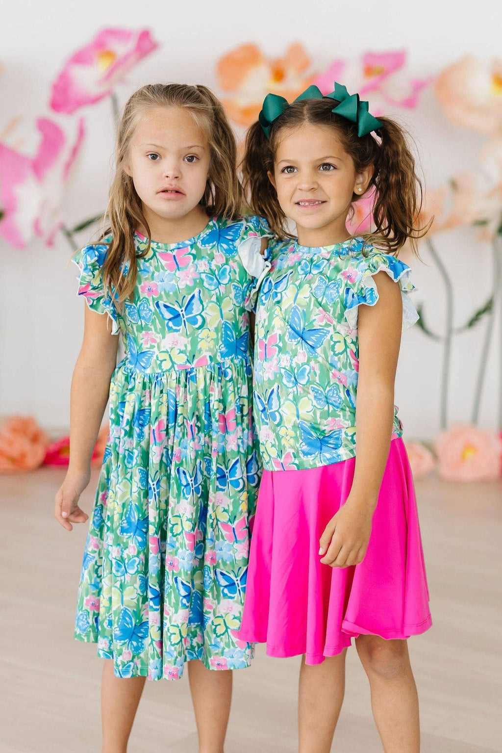 Watercolor Butterflies Flutter Sleeve Twirl Dress (Last One!)
