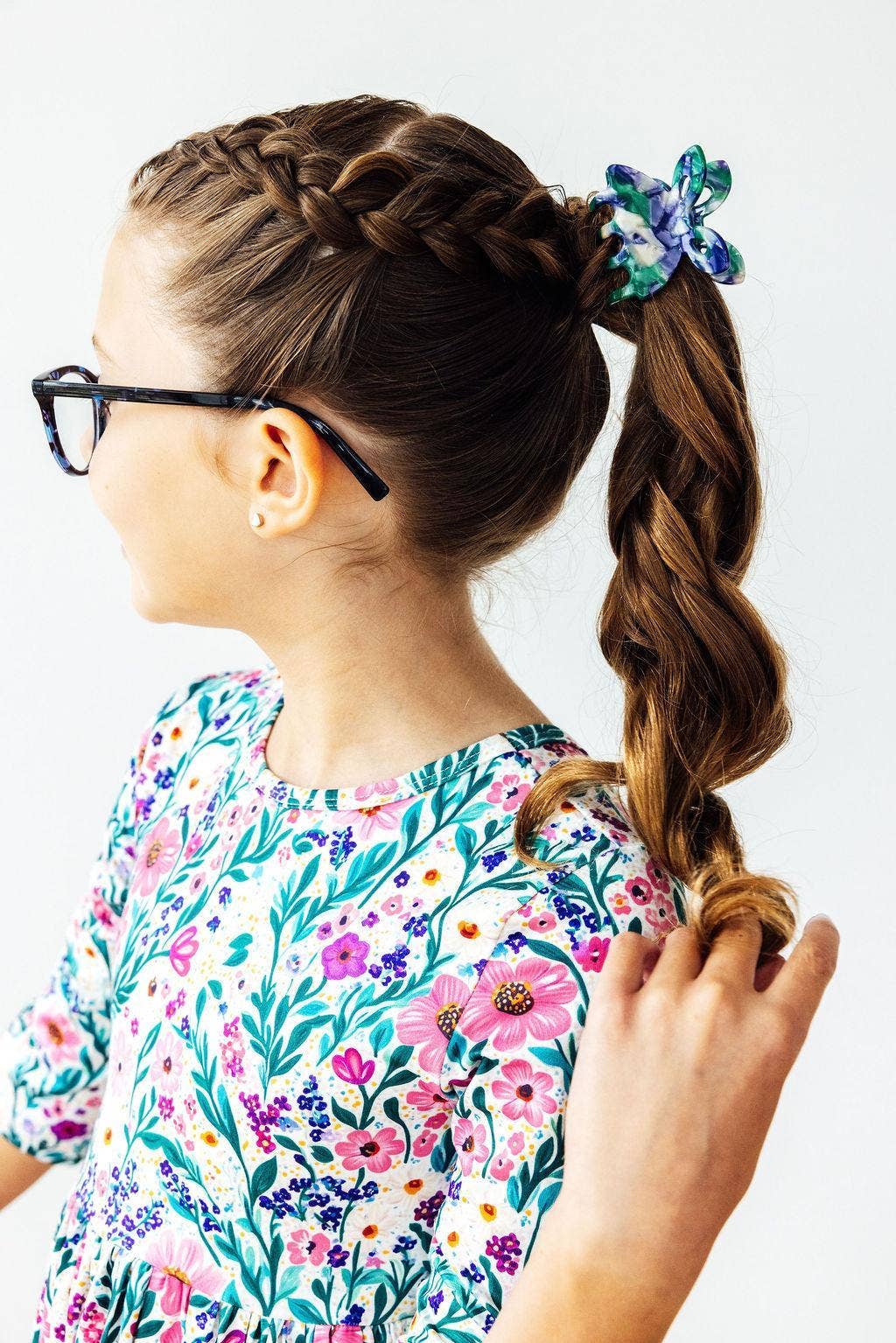 Vivid Flower Garden 3/4 Sleeve Pocket Twirl Dress