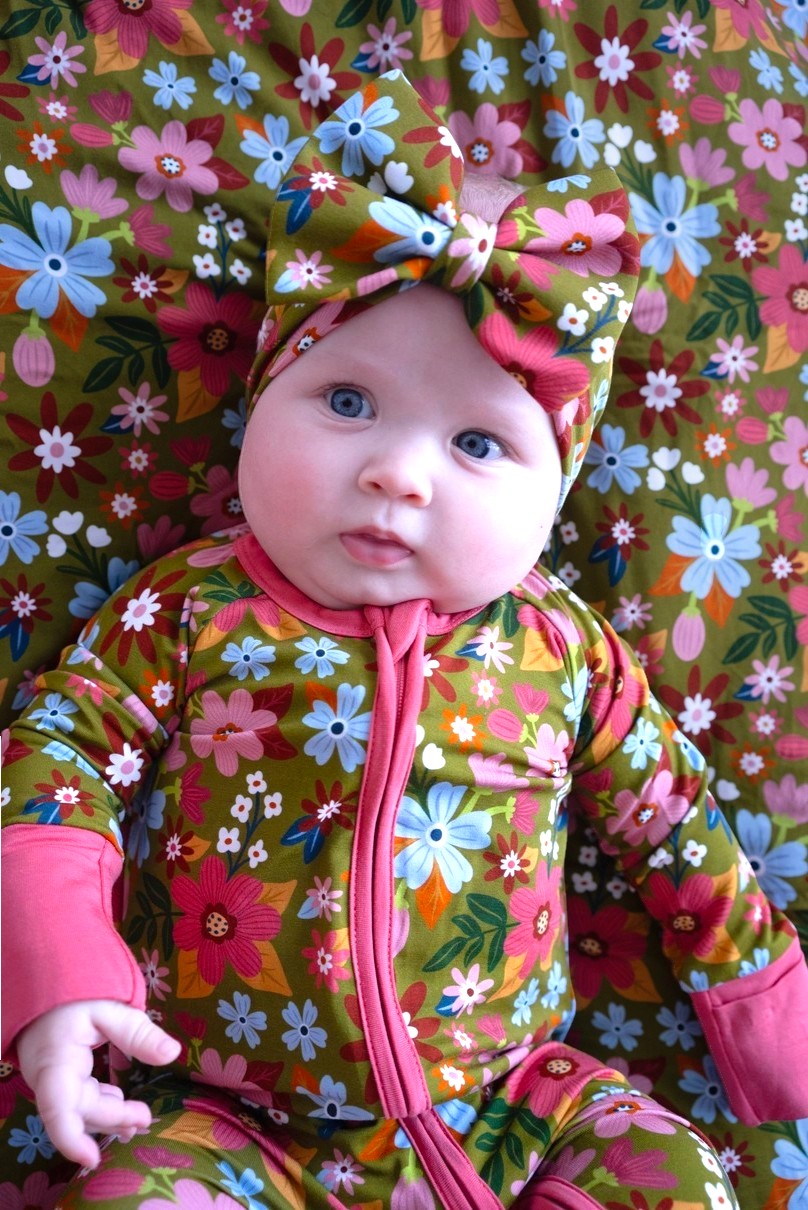 Fall Floral Zippered Bamboo Romper