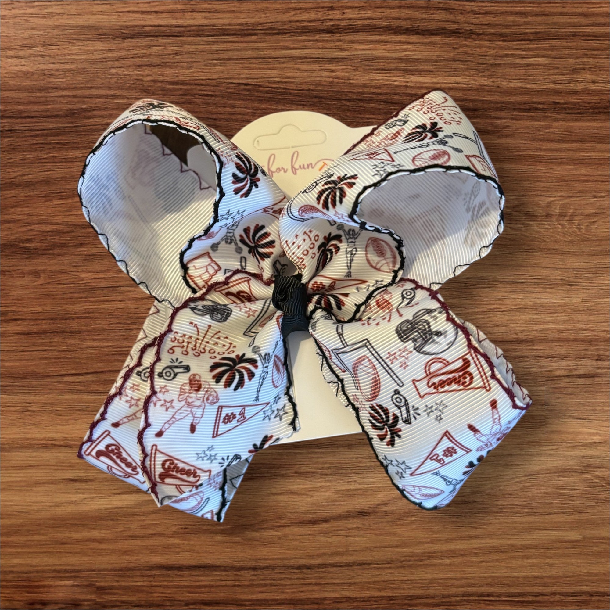 Stadium Hair Bow- Garnet/Black