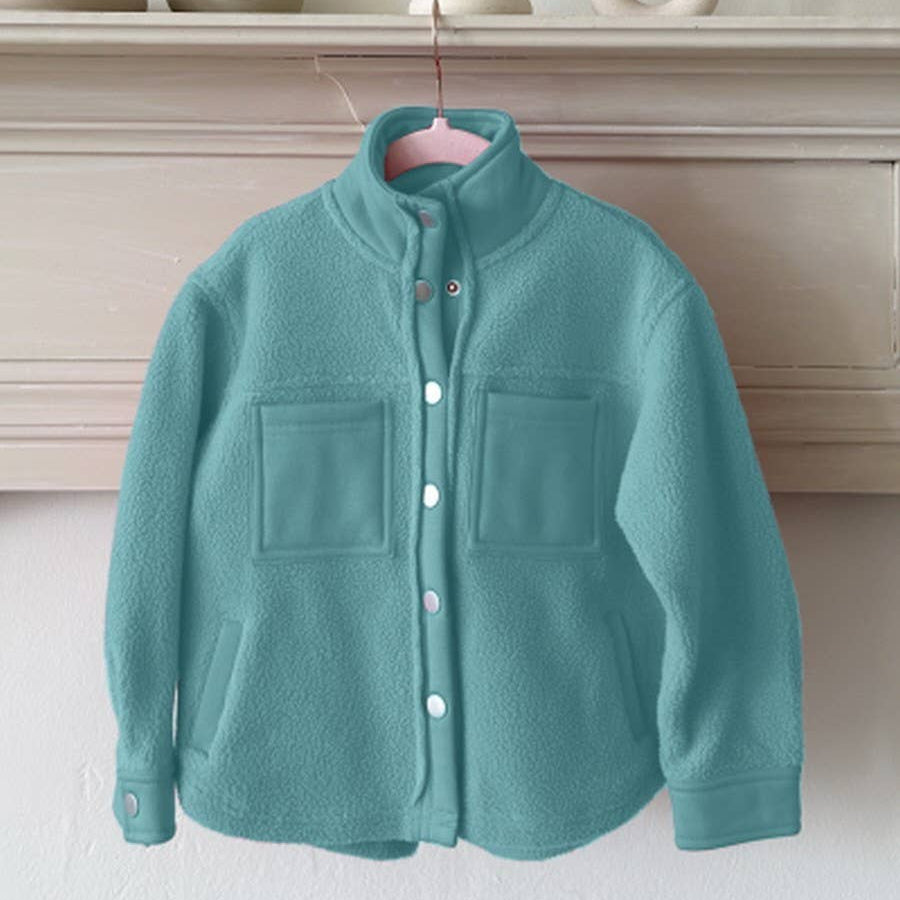 Teal jacket on a white background