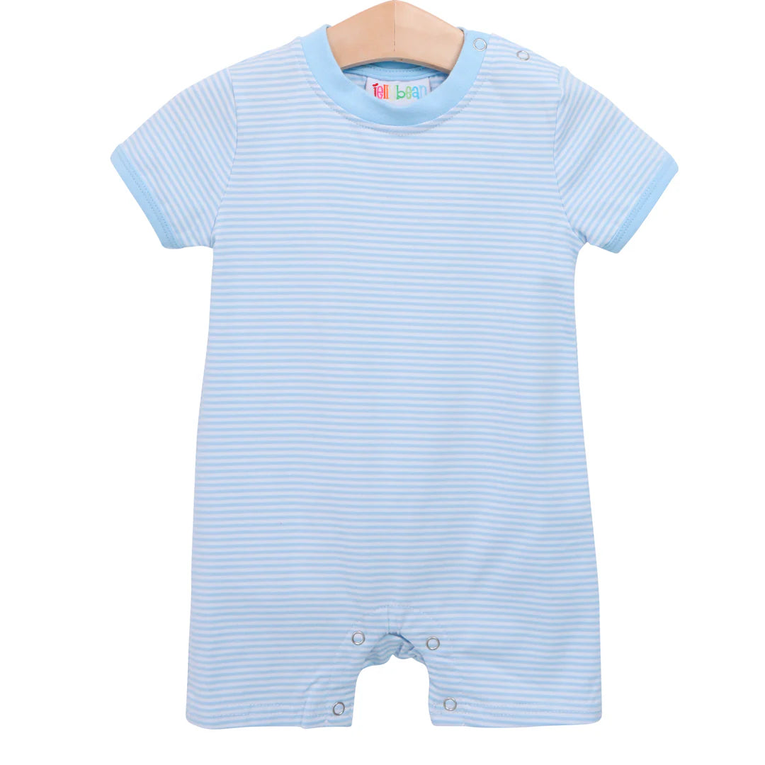 Baby Blue Striped Boy's Romper