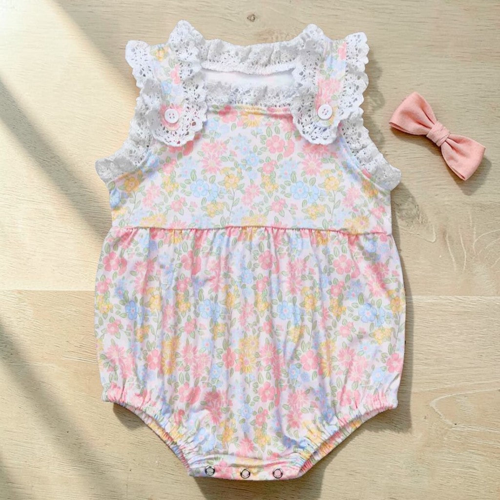 Lace & Flowers Baby Girl's Bubble