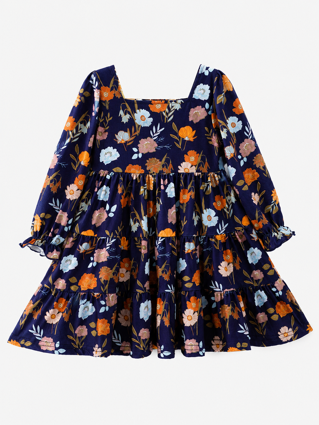 Navy Wildflower Twirl Dress