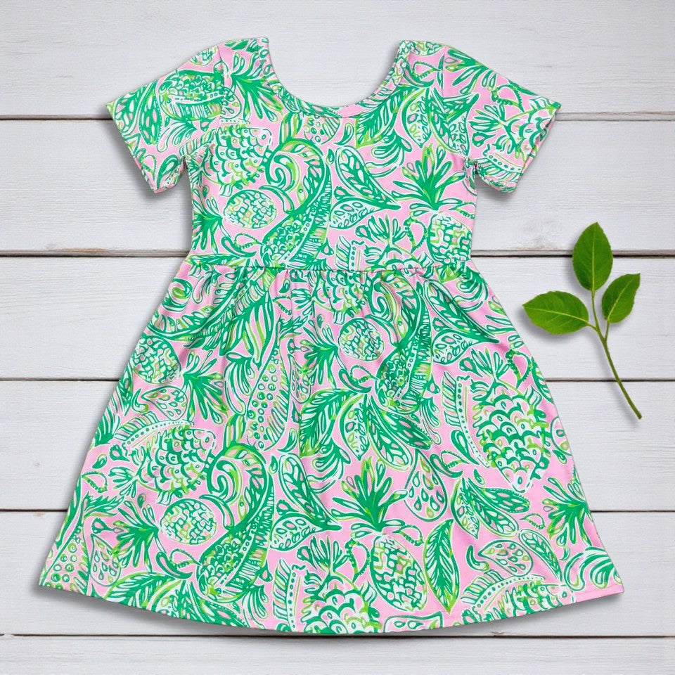 Pink & Green Pineapple Dress (Low Stock!)