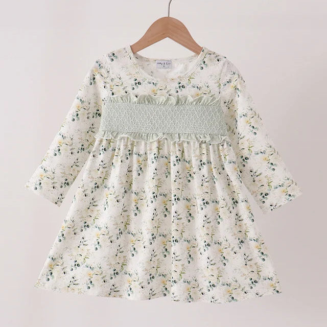 Sage and Yellow Floral Dress