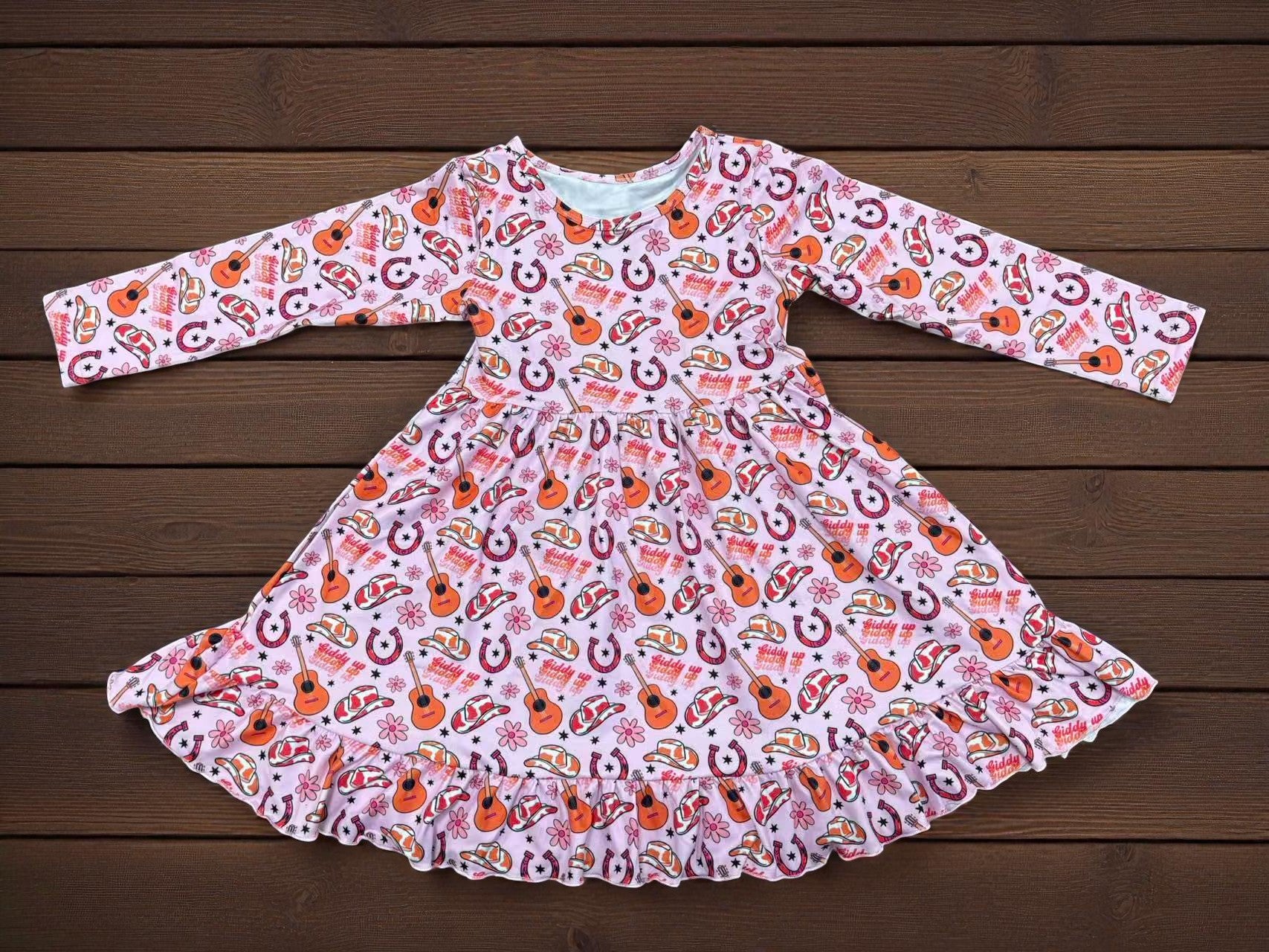 Long Sleeve Girl's Western Flair Dress